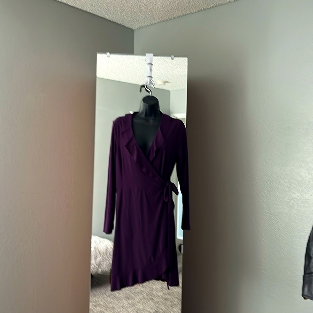 Purple, long sleeve polyester dress